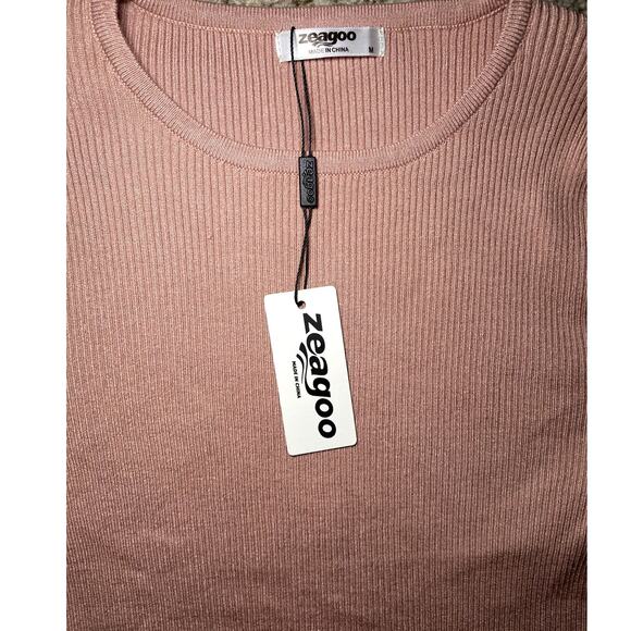 Dusty Rose Pink - Ribbed Sweater Shirt - NWT! - Picture 6 of 9